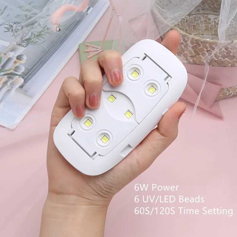 Portable Nail Dryer 6W UV LED Nail Lamp Manicure Apparatus For Gel Nail Polish Nail Art Lamp For Drying Nails Home UseT251216