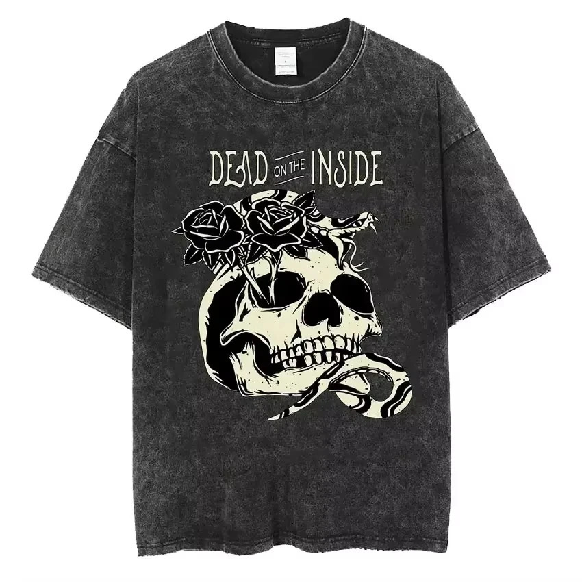 2025 Streetwear Bad Omens Band Music Tour 2025 Washed T Shirt Retro 90s Men Women Clothing Y2k Hip Hop T-shirt Casual Tees 251213