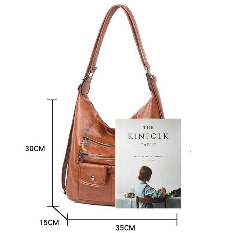 Casual PU Leather Tote Bags for Women Large Capacity Hobo Handbags Patchwork Shoulder Bag Female Crossbody Shopper Bag M251216