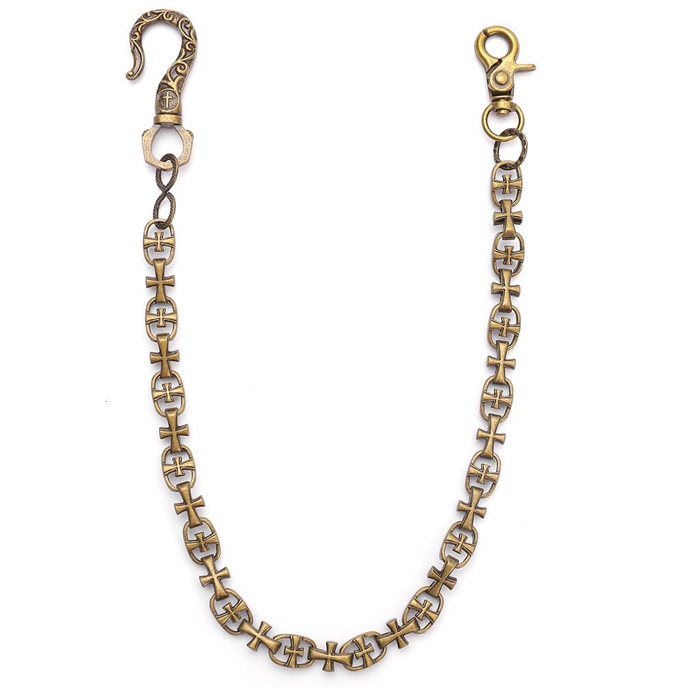 boutique Luxury Silver Plated Hip Hop Pants Chain Shiny Diamond Cross Micro Pave Moissanite Spike Infinity Design Chain Jewelry