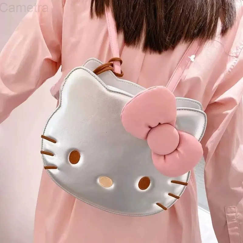 Sanrio anime character Hello Kitty Large capacity Backpack Shoulder bag Kawaii Student portable school bag Cosmetic storage bag Gift H251216