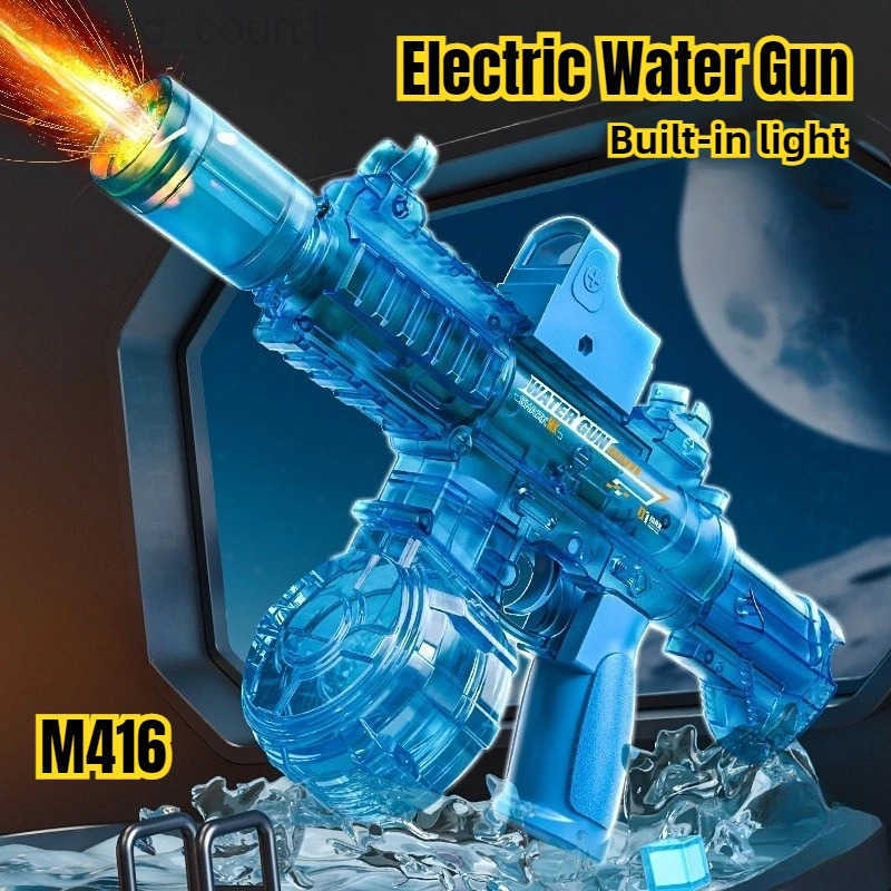 M416 Electric Water Gun Toys for Kids Led Simulation Fire Automatic Continuous Water Pistol Children Summer Outdoor Shooting Toy H251216