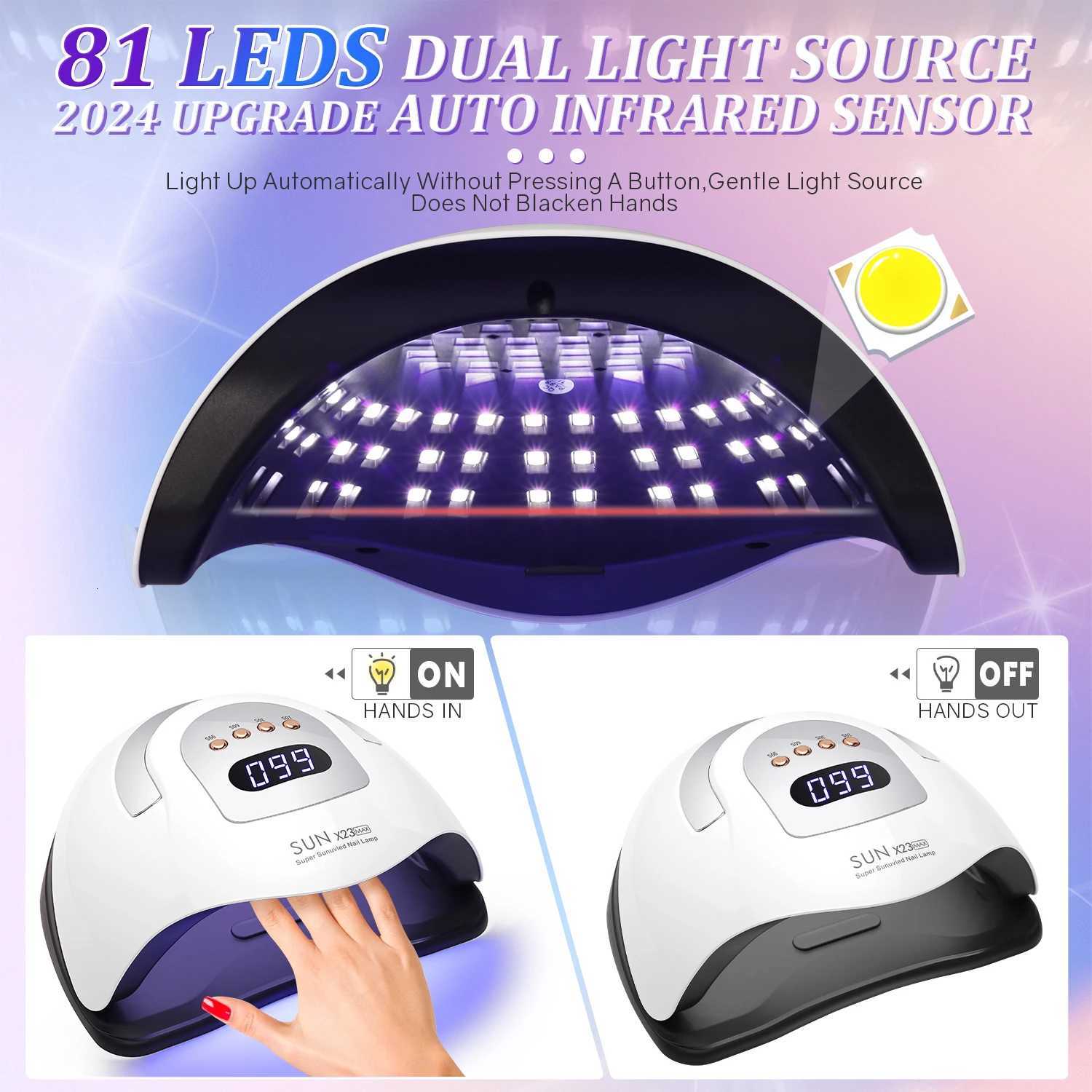 DianaBeauty 380W 81LEDs UV LED Lamp for Nails Powerful Nail Dryer For Curing All Gel Nail Polish Drying UV Light for ManicureT251216