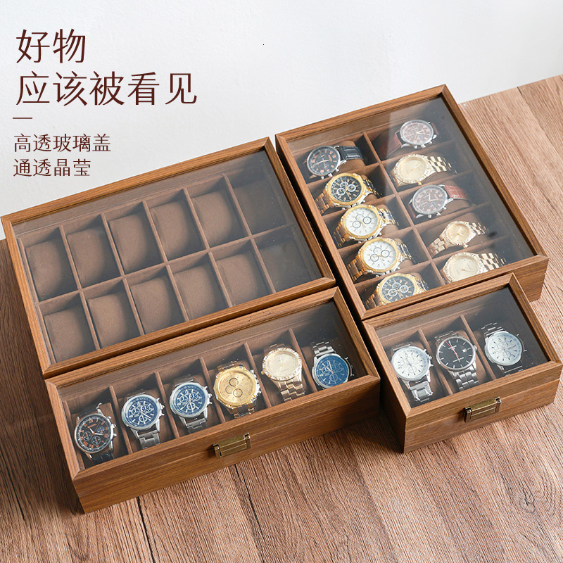 Wooden Watch Storage Box High-End Exquisite Household Large Capacity Wristwatch Mechanical Watch Collection Display Box