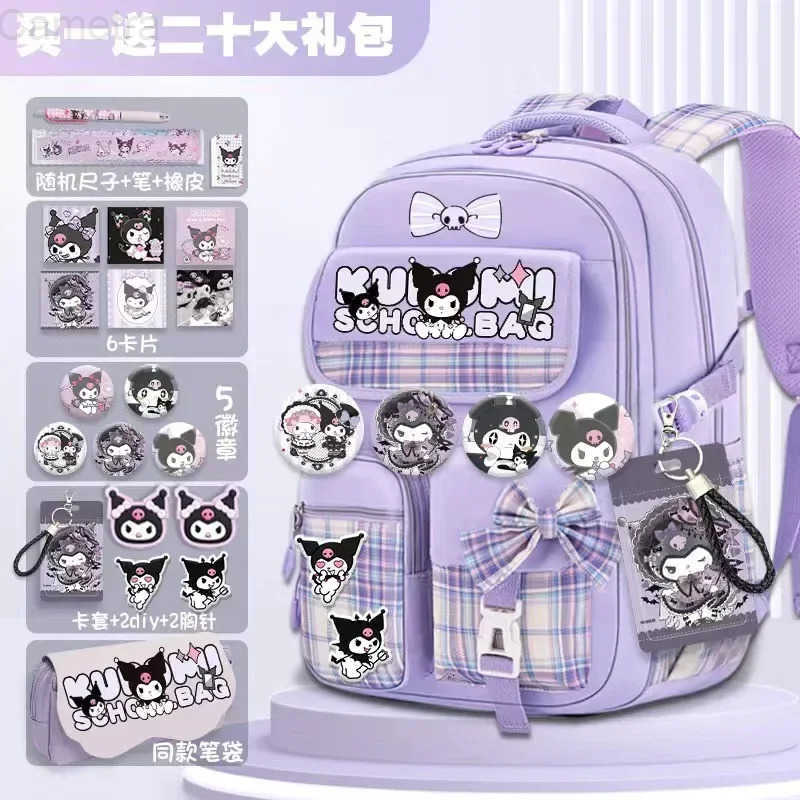 Sanrio Cinnamoroll Schoolbag Cartoon Kuromi Bag Burden Reduction Lightweight High Capacity Children Backpack School Supplies H251216