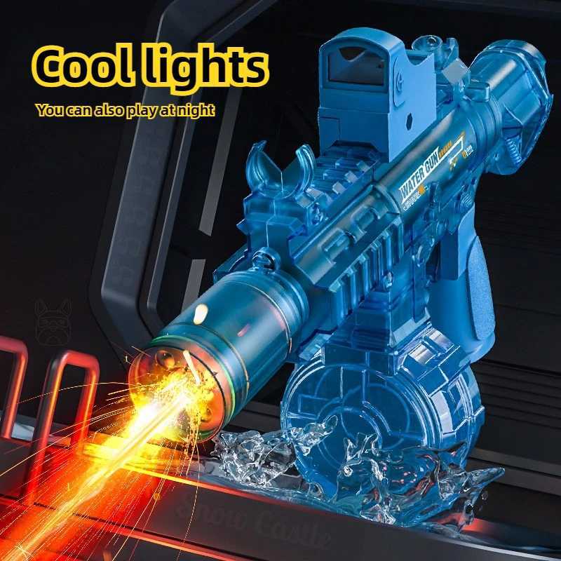 M416 Electric Water Gun Toys for Kids Led Simulation Fire Automatic Continuous Water Pistol Children Summer Outdoor Shooting Toy H251216