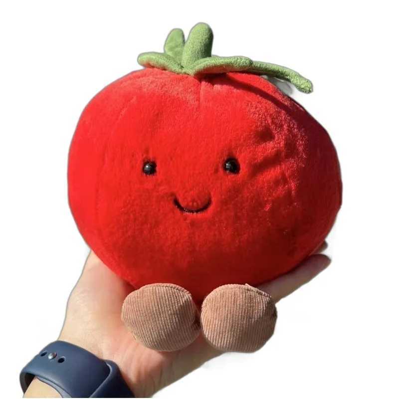 Cute Cartoon Tomato Plush Figure Doll Fruit Vegetable Food Stuffed Toy Decor Birthday Gift Ideal for All Ages X251216