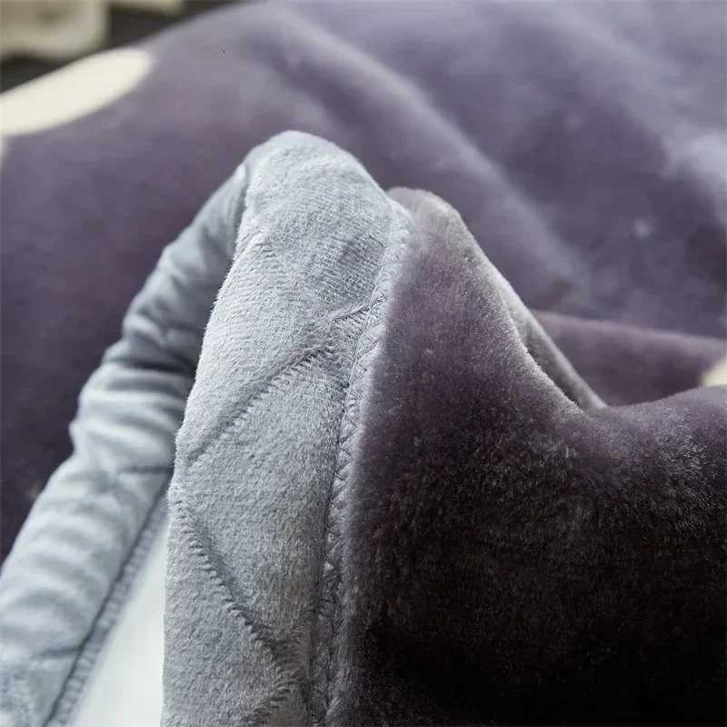 Double Sided Printed Autumn Winter Blankets for Bed Soft Warm Encrypted Flocking Raschel Blanket Skin Friendly Weighted Blanket H251216 - view 7