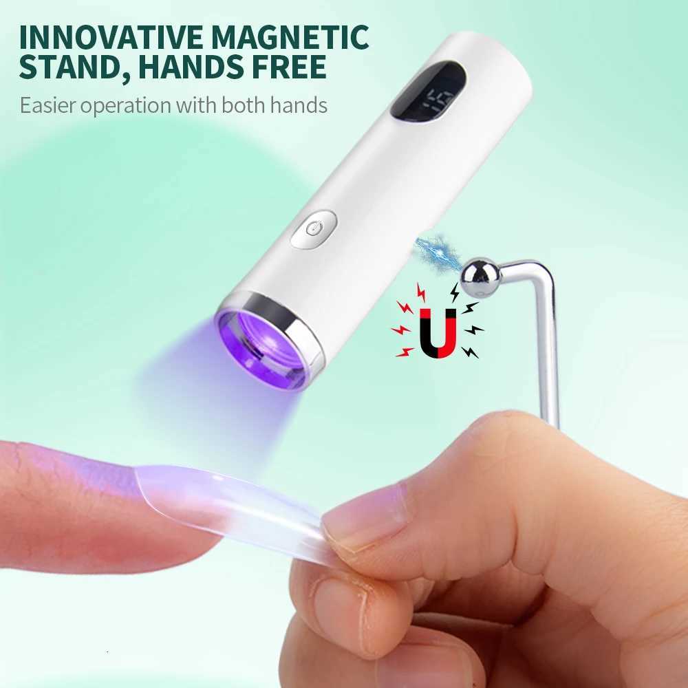 Nailpop Mini UV Nail Lamp for Polygel Nails Battery-Powered with Silicone Stamper Portable Handheld Curing Glue Gel Nail DryerT251216