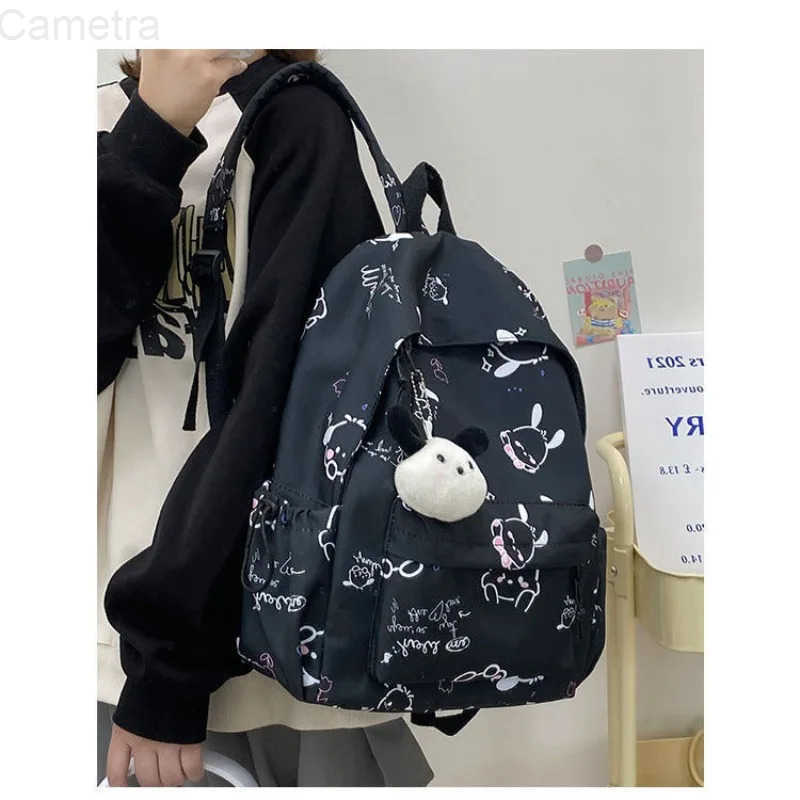 Sanrio Kawaii Pochacco Girlss Schoolbag Junior High School Student Soft Girl Backpack Female High School Student Large Capacity Bag H2512161