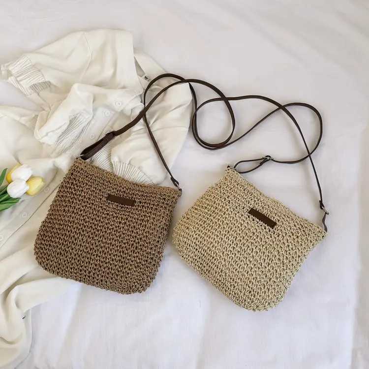 Ladies Fashion Summer Straw Crossbody Bag Women Beach Holiday Shopping Woven Shoulder Handbag Messenger Purses For Women Bags M251216