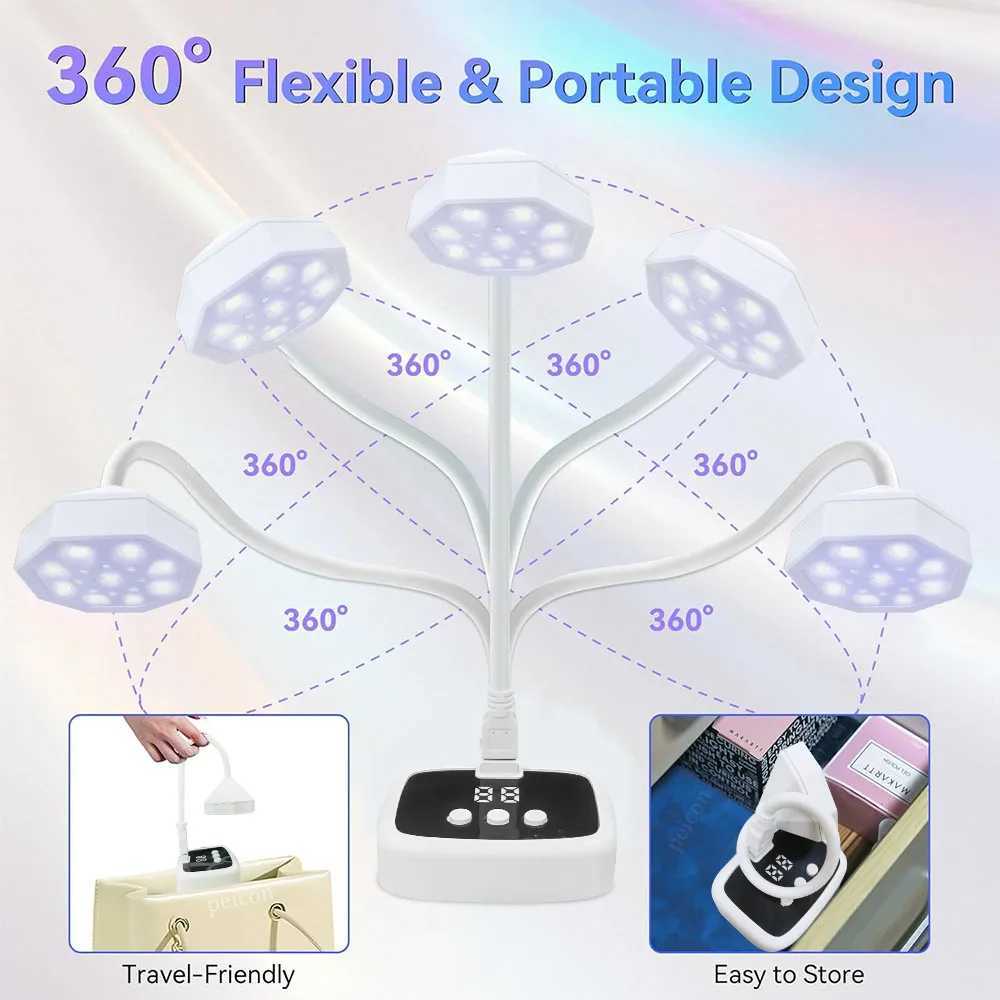 Mini UV LED Nail Dryer Lamp Foldable USB Curing Light Desk Lamp Quick Dry Nail Art Manicure Tool for Gel PolishT251216