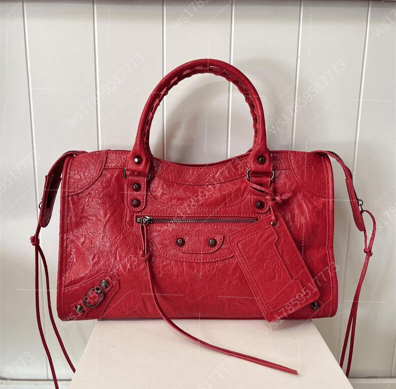 Designer 10A Top Quality Genuine Leather Women Tote Bag 2025 Retro Motorcycle Shoulder Crossbody Clutch Pochette Wallet TZL4