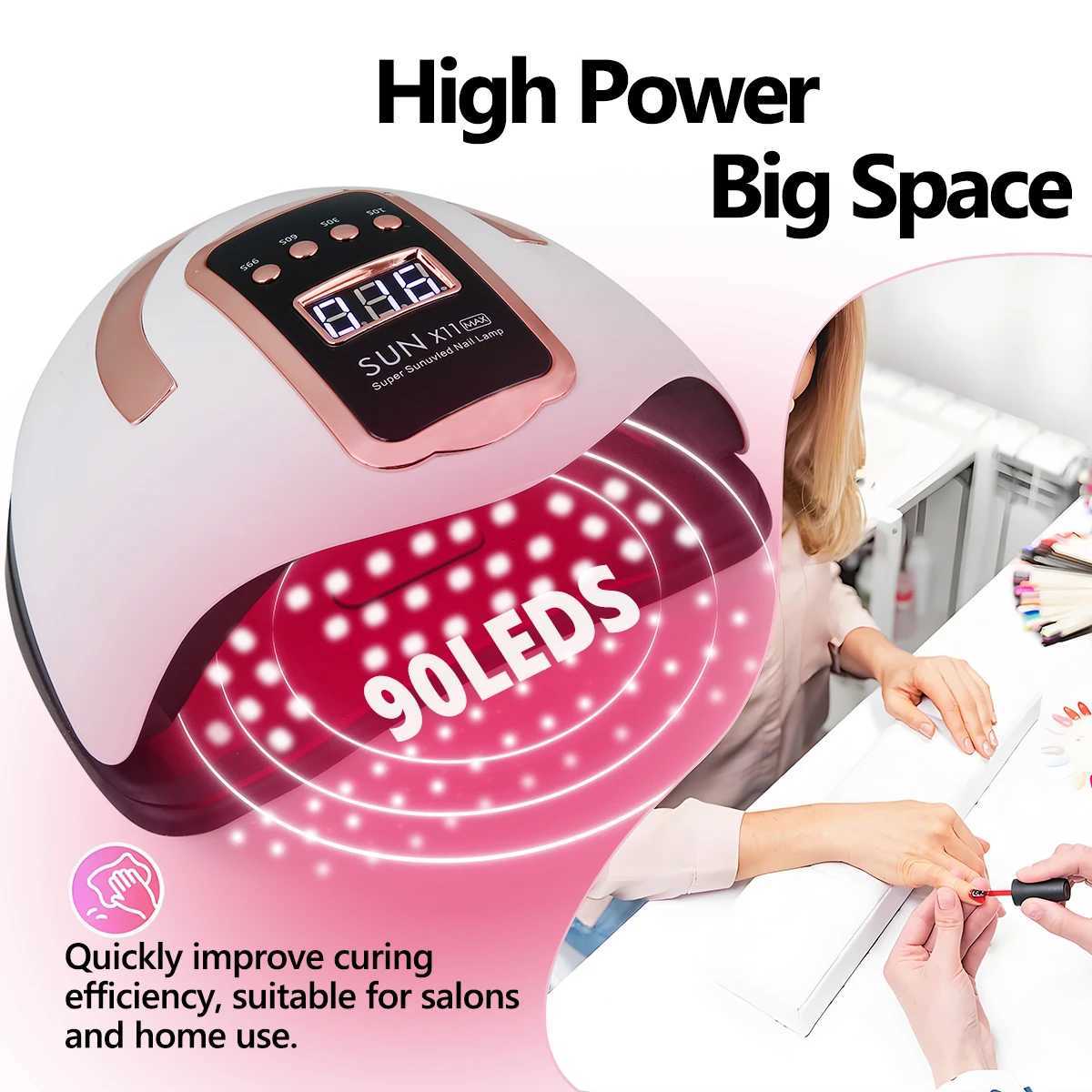 Professional Nail LightLED UV Light Dryer for Nails Gel Polish with 90 Lamp Beads 4 Timer Setting LCD Touch Display ScreenT251216