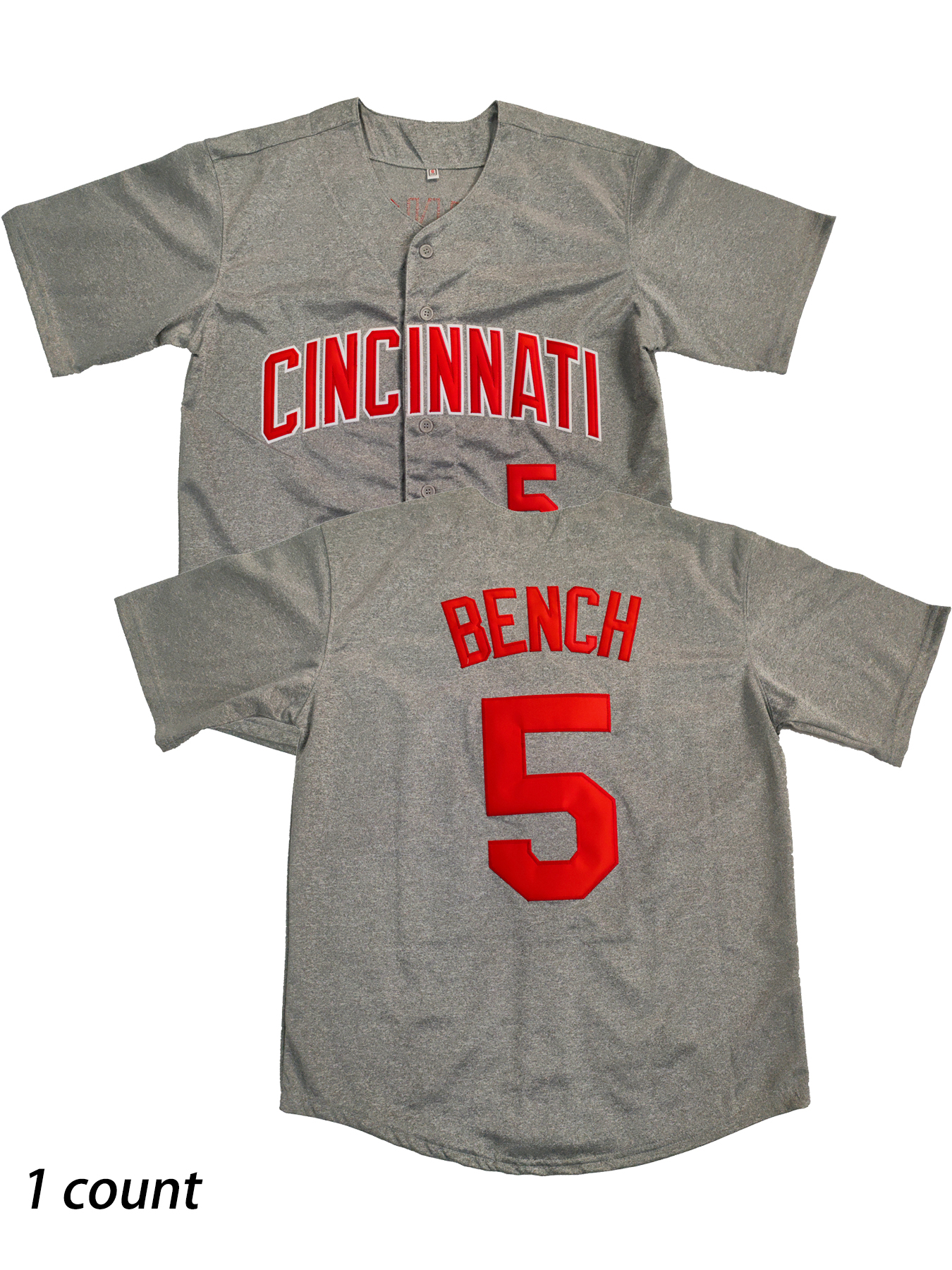 In stock Johnny Bench 5 Baseball Jerseys Double Stitched Name Number comfortable and breathable sports Baseball tops
