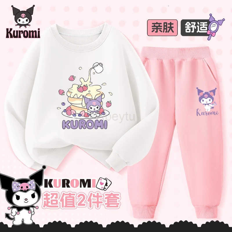 Sanrio Baby Girl Clothes Set Autumn Kid Kunomi Printed Sweatshirts Pullover Top and Pants 2pcs Suit Children Fashion Tracksuits Outfits H251216