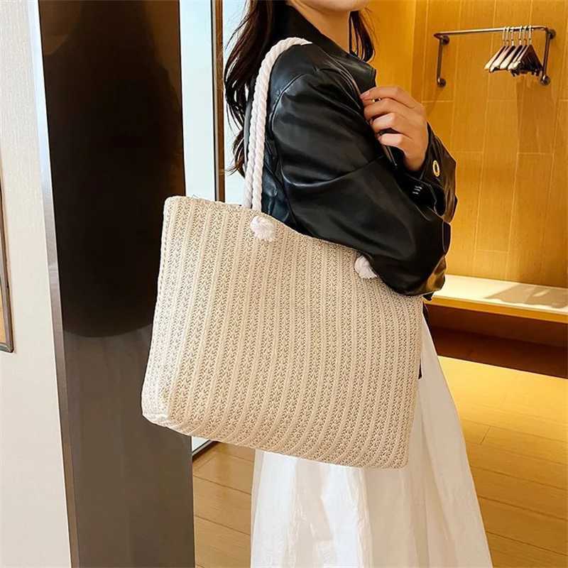 Fashion Large Capacity Straw Tote Bag Designer Women Handbags Handmade Woven Summer Beach Bag Casual Bali Travel Big Purse M251216