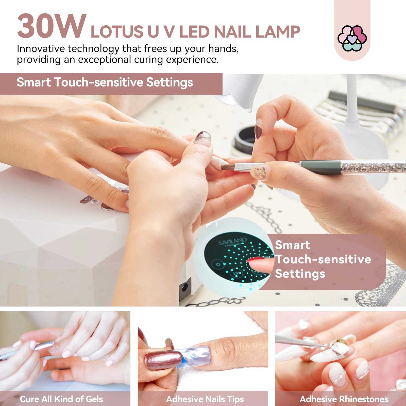 SAVILAND 30W Cordless UV LED Nail Lamp with Smart Sensor Professional Gooseneck Gel Nail Light for Home Salon ManicureT251216