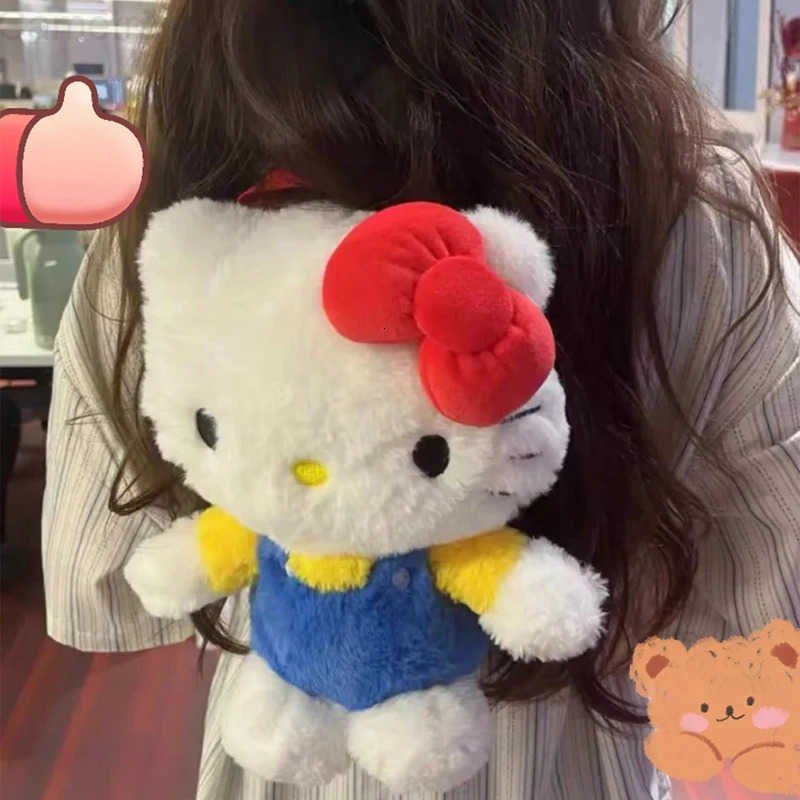Sanrio Cute Hello Kitty Plush Backpack Cartoon Figure High-Capacity Travel Storage Schoolbag Woman Y2K Decoration Birthday Gift H251216