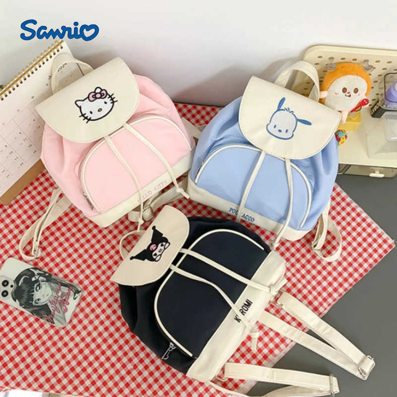 Sanrio HelloKitty Kuromi Cartoon Backpack Comic Periphery Large Capacity Backpack Cute Stationery Holiday Gifts For Boys Girls H251216