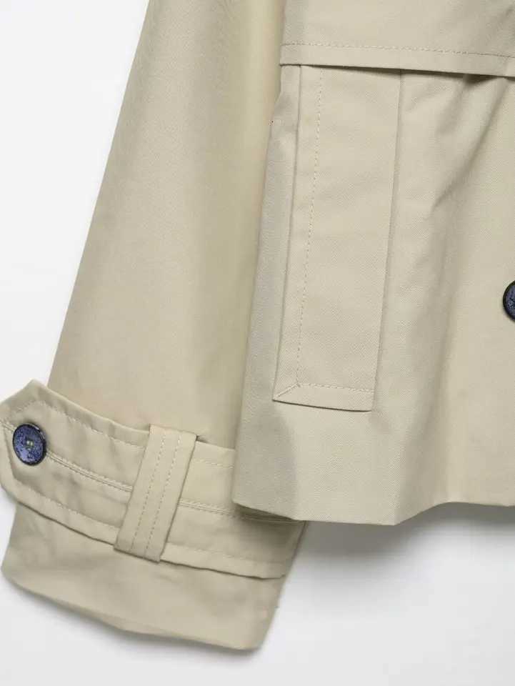 Women Double Breasted Windbreaker Coat Autumn Winter Long Sleeve Water Repellent Trench Coat Female Short Jackets StreetwearT251216