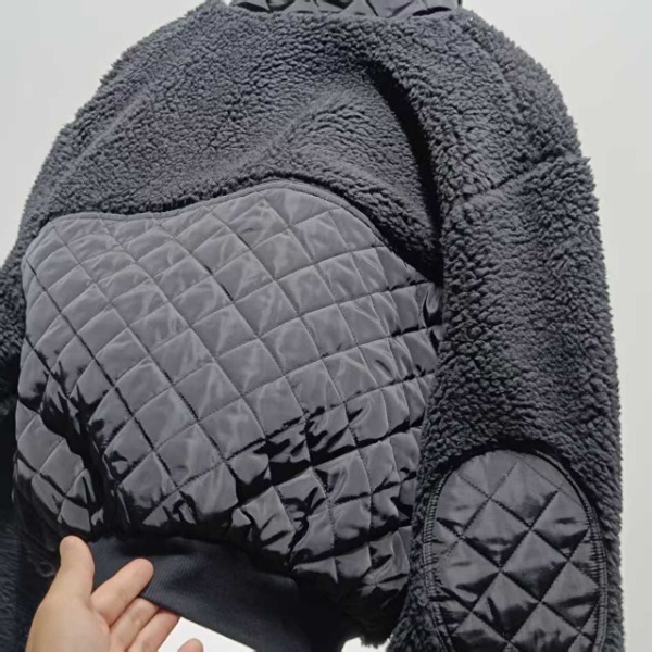 Designer Women Jacket Brown Lamhair Hooded Coat Lamb Wool Zipper Coat Hooded Yoga Clothes Women's Winter Short Padded Warm Cotton-padded Jacket