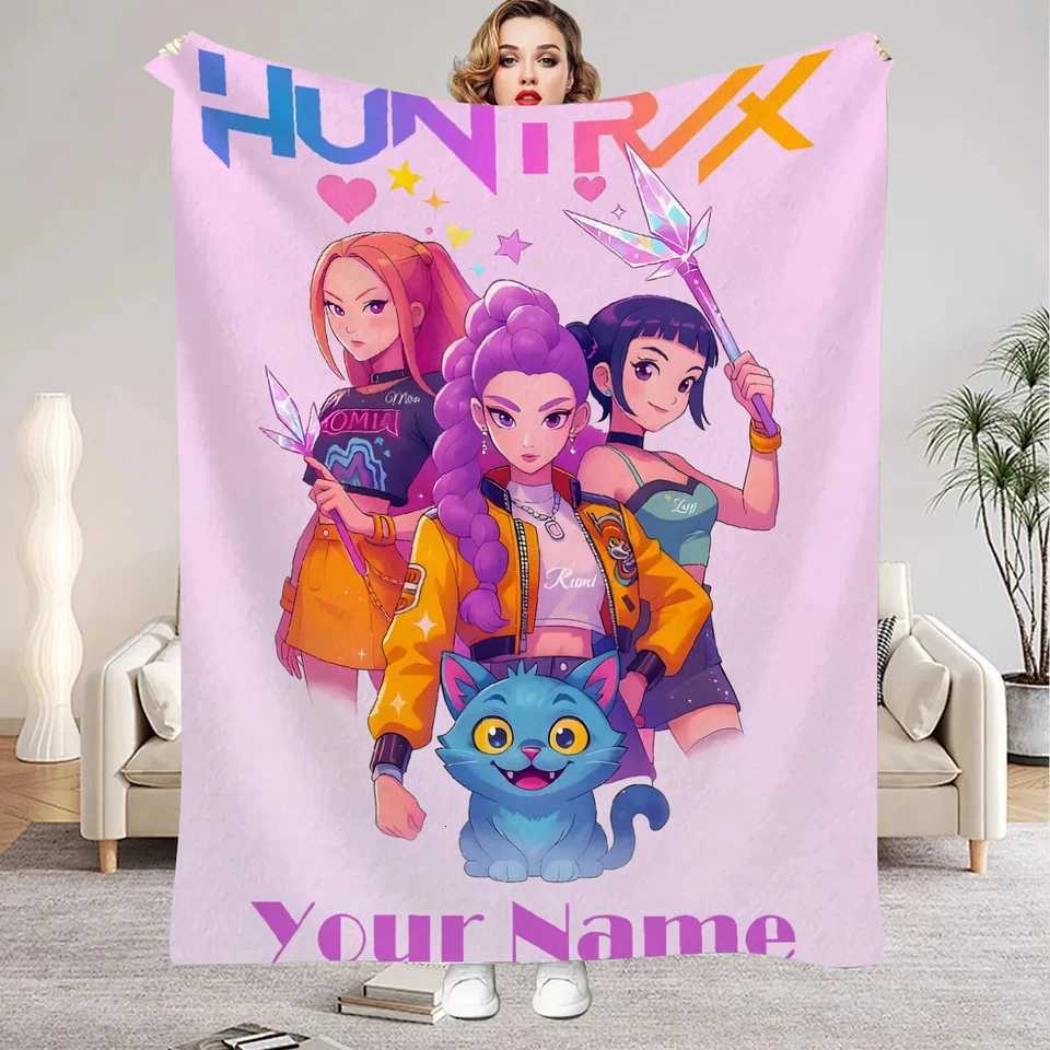 1PC Custom Name Blanket Girls Boys Plush Throw Blanket Novelty Warm Blanket All Season Gift Customized Print New Year Gifts H251216 - view 7