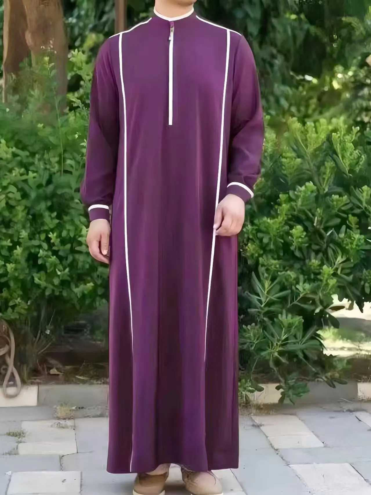 New Qamis Man Four Seasons Lslamic Moroccan Muslim Clothing Business Casual Men 00 Authentic Black Embroidered Robe W251216 - view 5