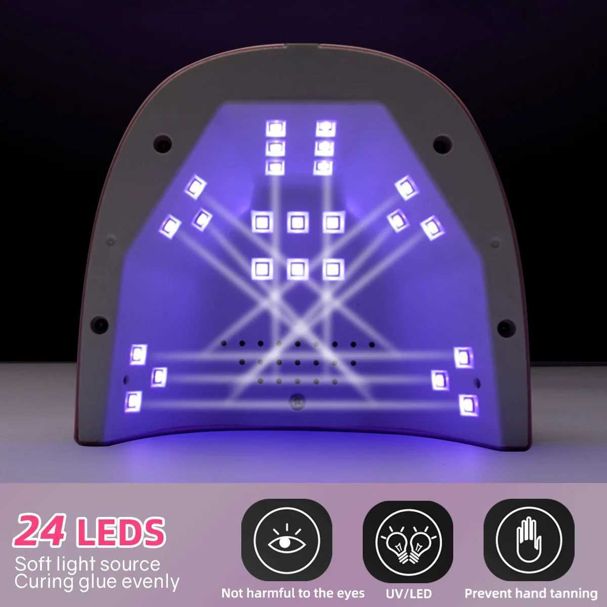 88W UV LED Nail Lamp 24 LEDs Nail Dryer for Nails Gel with 3 Timer Settings Professional UV Cabin Manicure Lamp Nail Art ToolsT251216