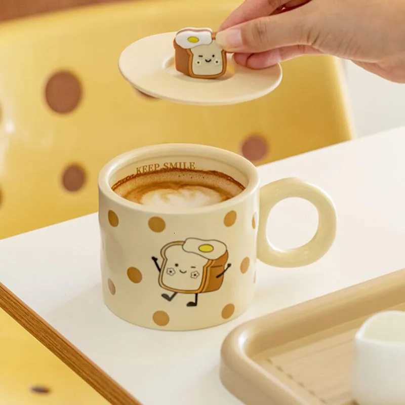 Ceramic Bread Design Coffee g Breakfast Milk g Handgrip Water Cup Off Household Kitchen Drinkware H251215