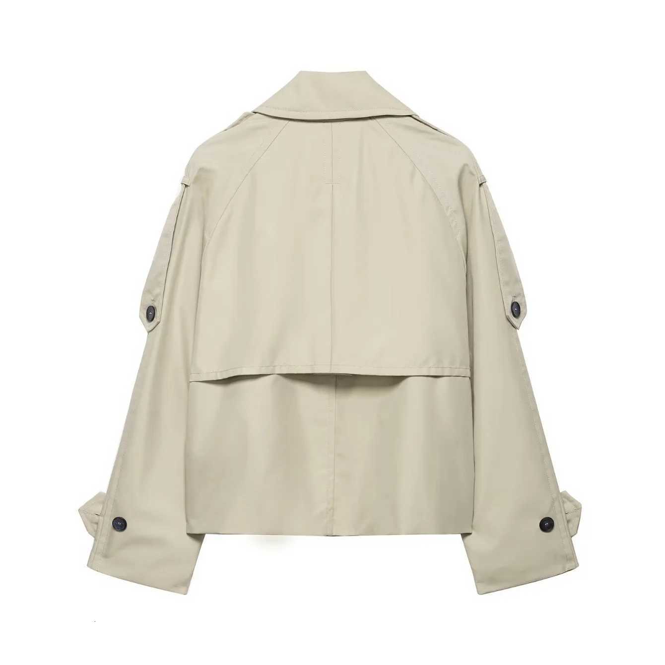 Women Double Breasted Windbreaker Coat Autumn Winter Long Sleeve Repellent Trench Coat Female Short Jackets Streetwear ClothingT251216