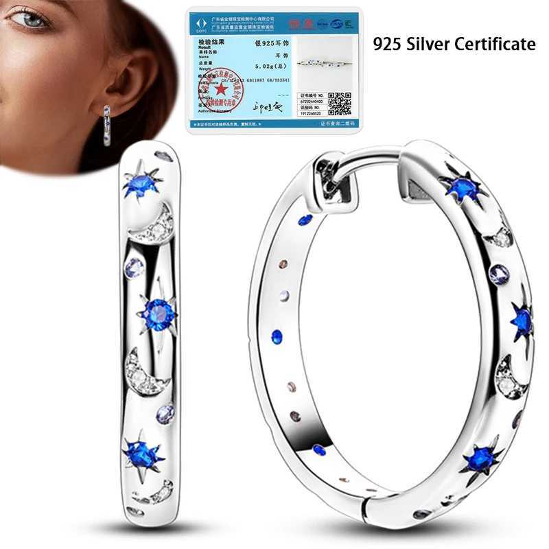 925 Silver Hoop Earrings for Woman Pendientes Zircon Heart Shape Star Eardrop Earring Fashion Jewelry G251216