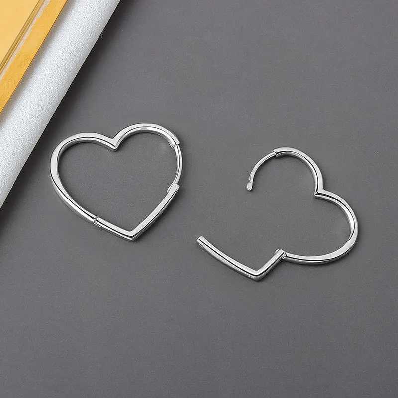 925 Sterling Silver Earrings Charm Women Trendy Jewelry Vintage Simple Retro Party Accessories Gifts Heart Gold Earring G251216