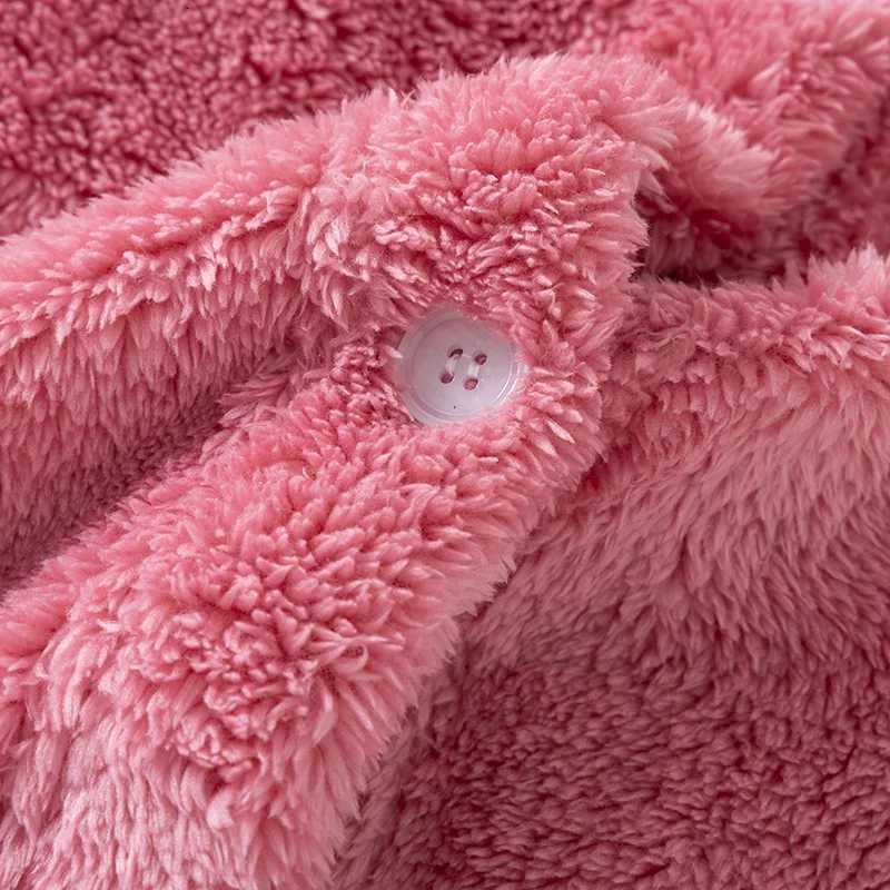 Autumn Winter Women Warm Fleece Robe Ladies Soft Bathrobe Female Long Sleeve Dressing Gown Solid Robes Simple Home Clothes C251216