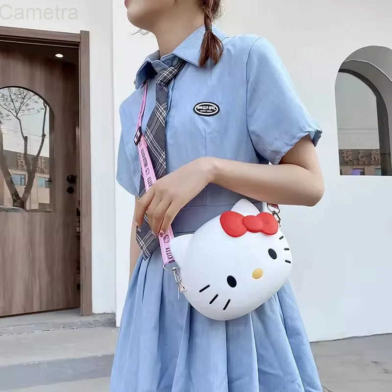 Sanrio 11cm/19cm Hello Kitty Crossbody Bags For Women Kawaii Messenger Bag Travel 3d Shoulder Small Purse Phone Bag Girlfriend Gift H251216