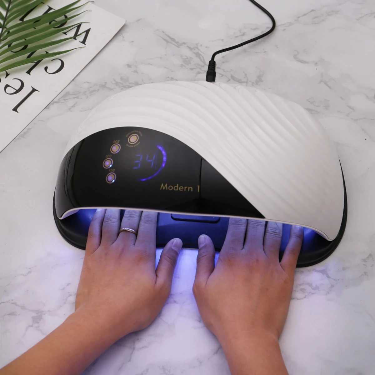 High Power Built-in Cooling Fan Nail Dryer Two Hands Fast Drying Curing All Kinds UV/LED Gel for Manicure Salon 42 LEDs LightT251216