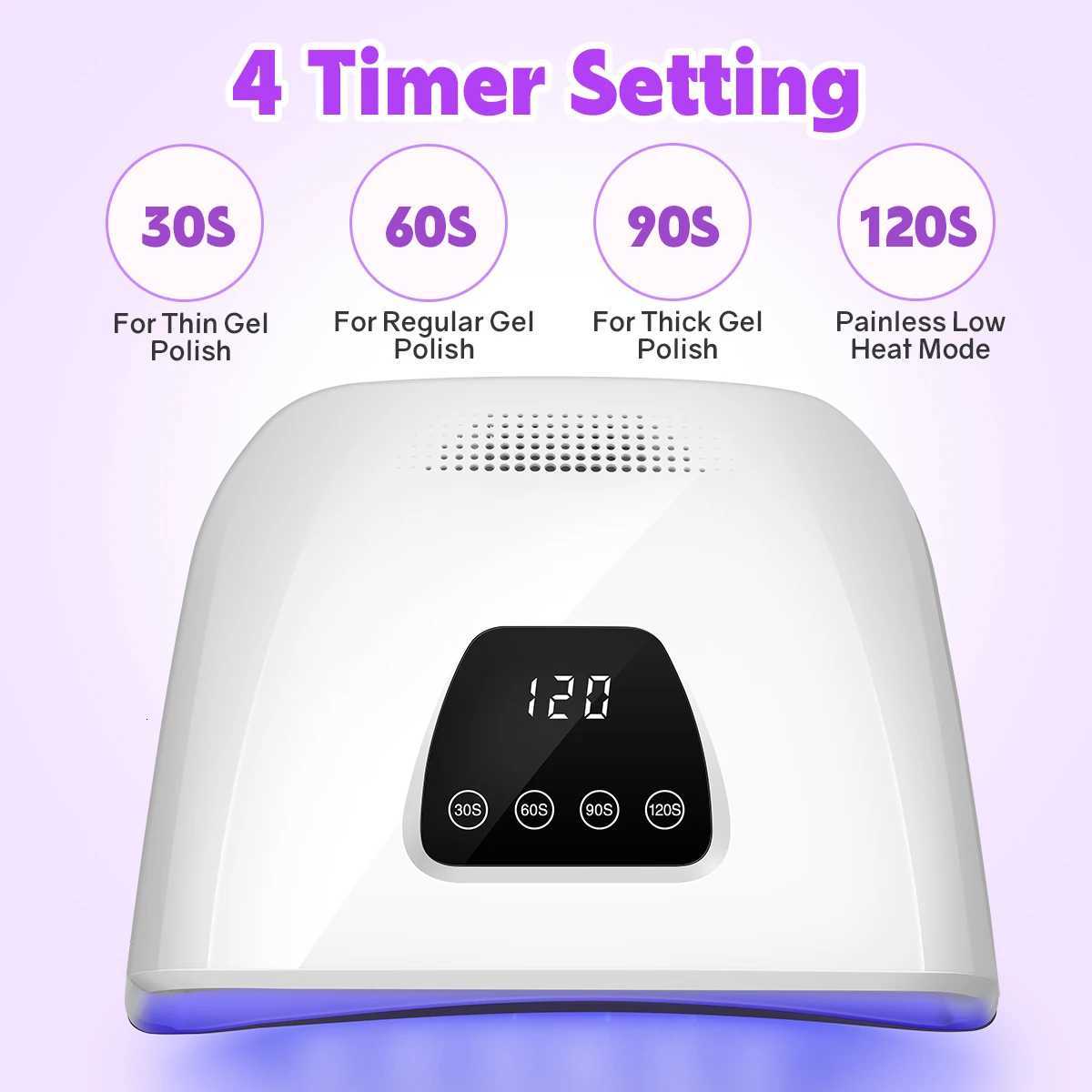 Powerful UV LED Nail Lamp Professional 72 LEDs Nail Dryer with Heat Sink LCD Display Nail Dryer With Smart Sensor Nail Salon UseT251216