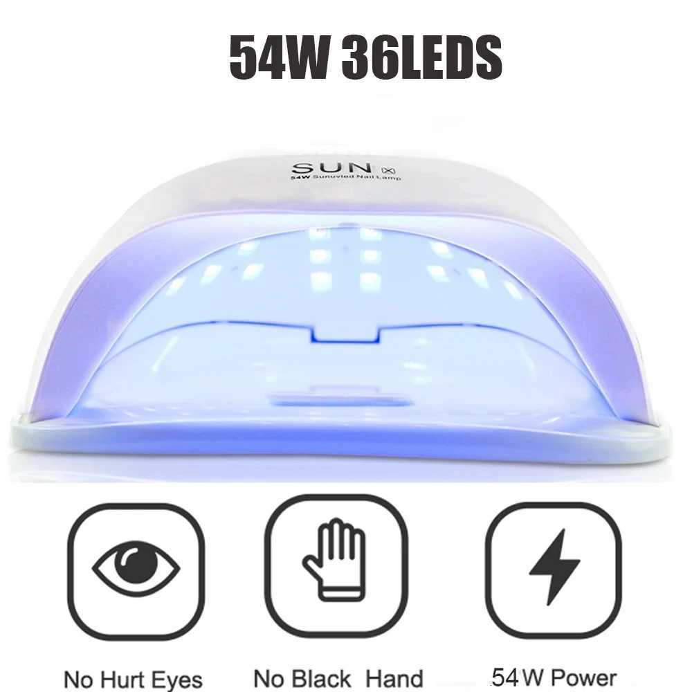 LULAA SunX 54W UV LED Nail Lamp Infrared Sensor 36 Leds Nail Lamp for Curing Gel Polish Manicure Tool Salon EquipmentT251216