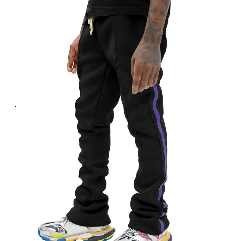 Crossborder spring and autumn casual pants striped flared sweatpants mens slimfit 251216 - view 3