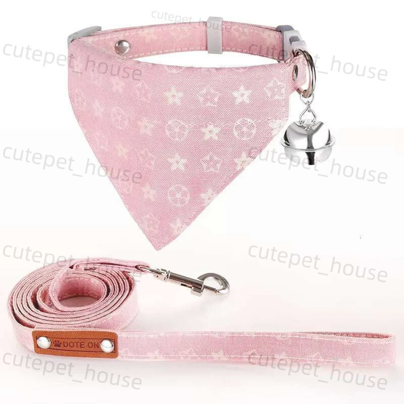 Pet collar Designer Cat Dog Leash Luxury triangular bandage Cotton polyester blend Pets travel equipment set Z3 - view 9