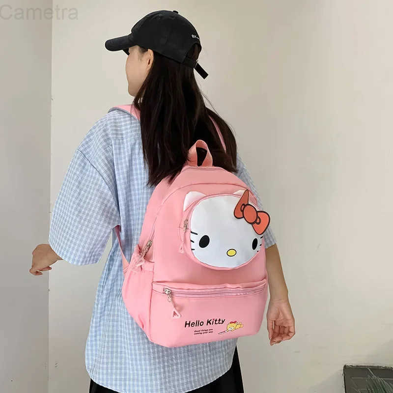 Sanrio Hello Kittys Child Backpack Girl Cartoon Kuromi Student Large Capacity Storage Water Proof Breathable Water Proof H251216