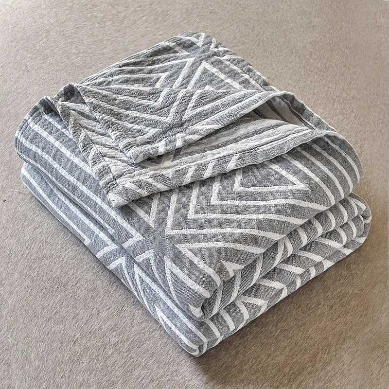 Japanese-style cotton washed cotton towel quilt three-layer gauze thin summer cool quilt office nap blanket sofa blanket H251216 - view 7