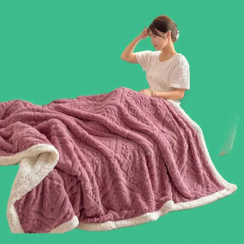 2025 autumn and winter new solid color Tafu fleece blanket dual-purpose quilt cover blanket office shawl blanket no pillowcase H251216 - view 5