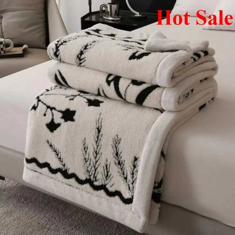 Double-layer jacquard composite European cotton fleece blanket lunch break blanket four seasons sofa blanket H251216 - view 7