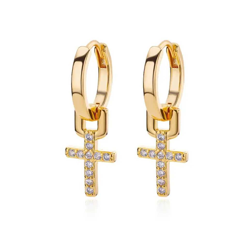 Zircon Cross Dangle Earrings For Women Girls Stainless Steel Cross EarringTrending Couple Wedding Aesthetic Jewelry aretes G251216