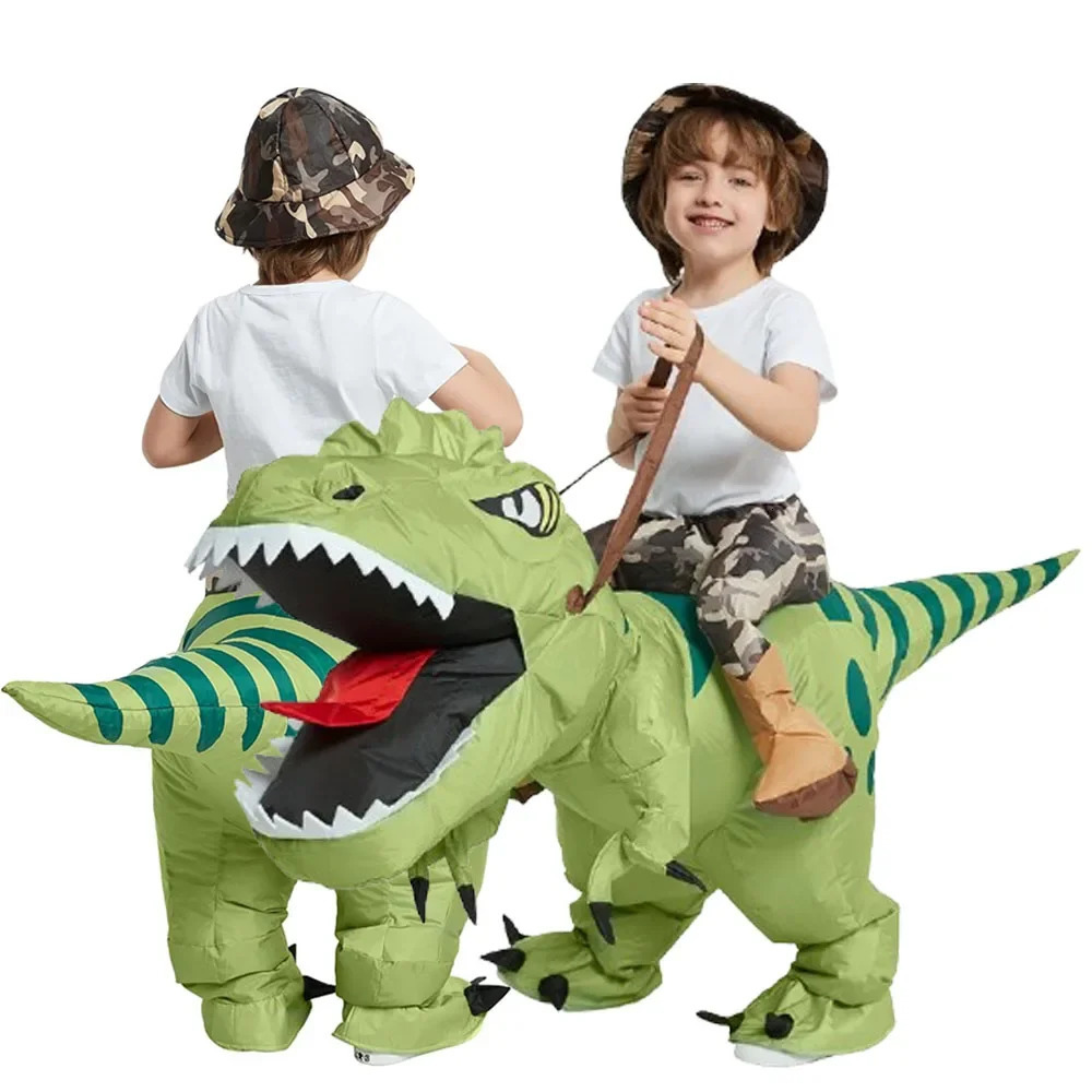 Animal Cartoon Riding T-Rex Inflatable Costume Nursery Kids Dinosaur Role Playing Game Adult Kids Chasing Game Birthday Gift 251114
