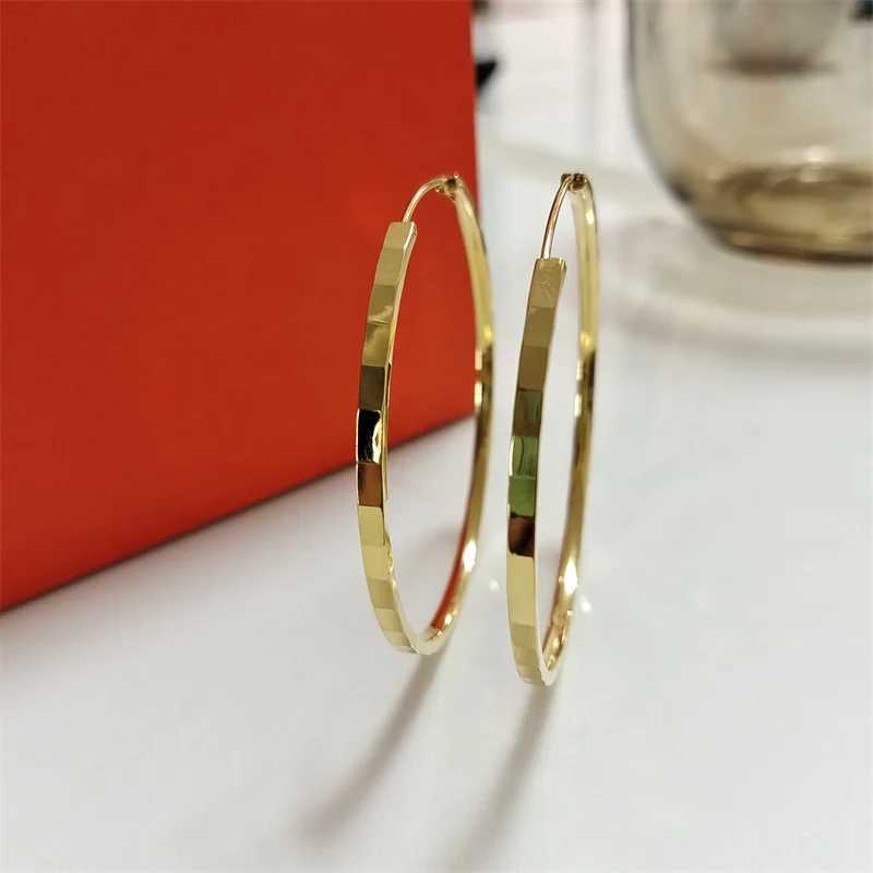 Senlissi - New Fashion18K Gold Plated Hoop Earrings For Women 925 Sterling Silver 20mm Fashion Earring C K 3/4/5/6CM G251216