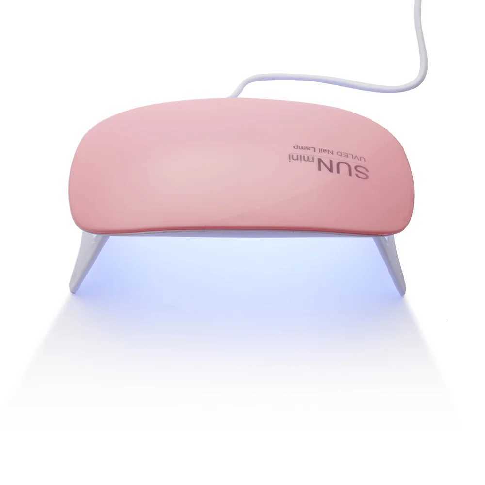 1Pc Mini Portable Nail Lamp With 6pcs Led Bead UV/LED Nail Dryers White Pink Color USB Charging 6W Home Use Nail Tools Lamp T251216