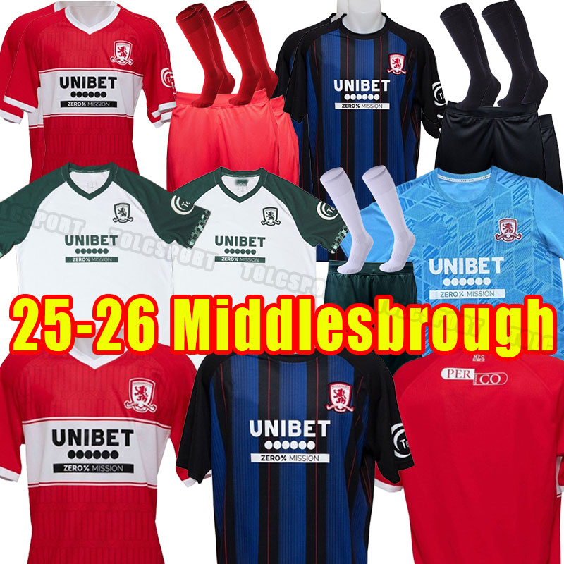 Adult 25 26 MidDLesBRoUgh Soccer Jerseys Kit 2025 2026 Home Away third Football Shirt fans Version Maillot Foot AKPOM CLARKE FRY McNAIR FORSS LENIHAN men child gk