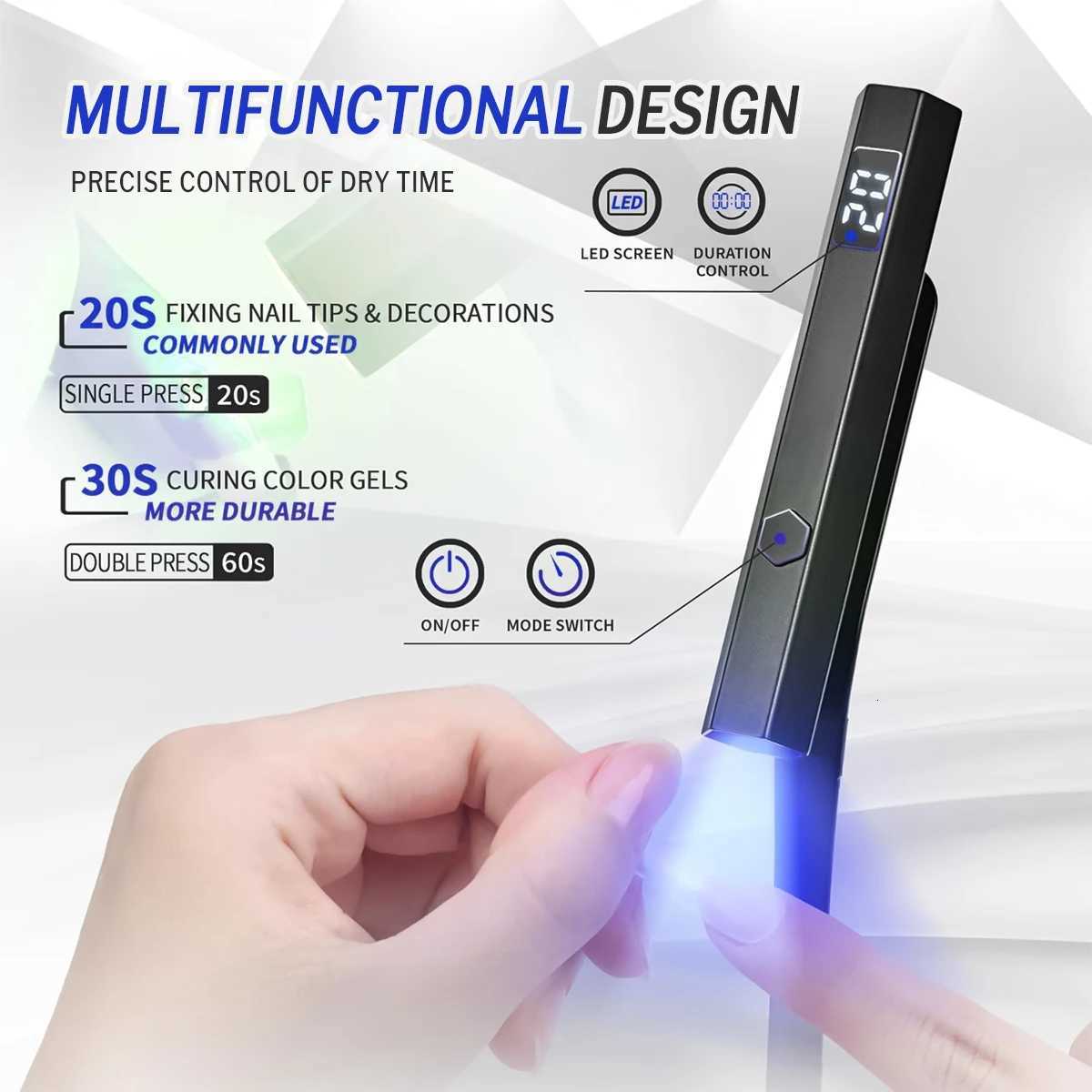 3W Portable Mini UV LED Nail Lamp Quick-drying Nail Dryer For Nails Gel Professional Handheld Manicure Lamp With StandT251216